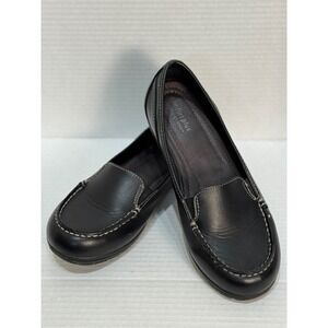 Comfort Plus by Predictions Womens Black Size 7.5W Loafers Flats Slip On Shoes